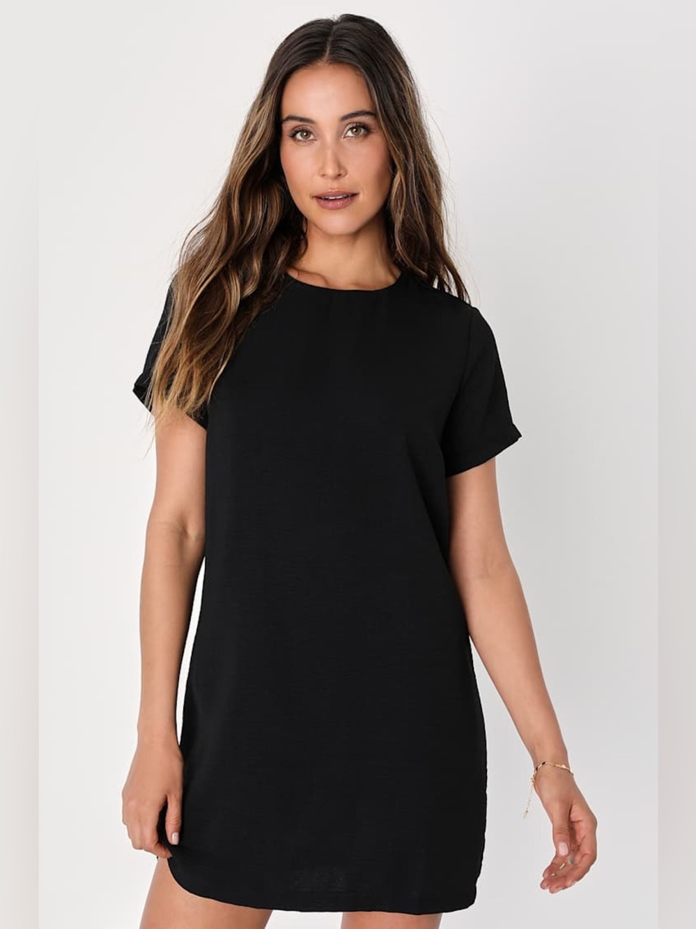 NWT Lulus Shift and Shout Black Shift Dress, S